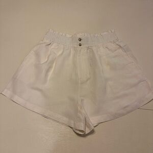 Women's White High-Waisted Shorts